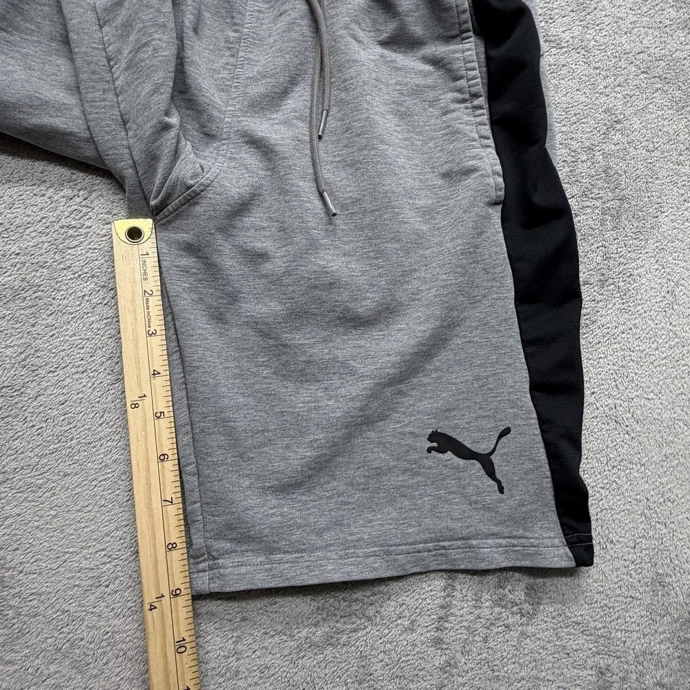 Puma Athletic Shorts Mens Small Gray Black Drawstring Pockets Performance Gym‎